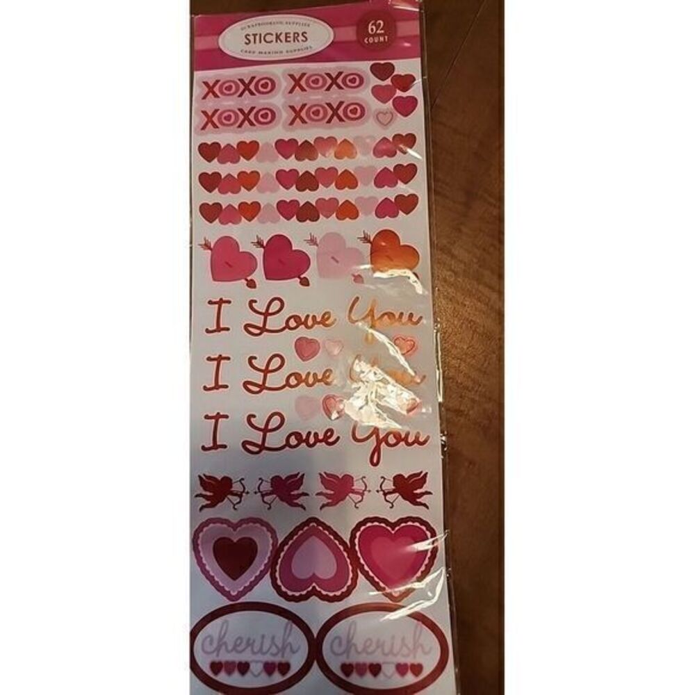 Current Inc 1986‎ Vintage Stickers Valentines Day Hearts